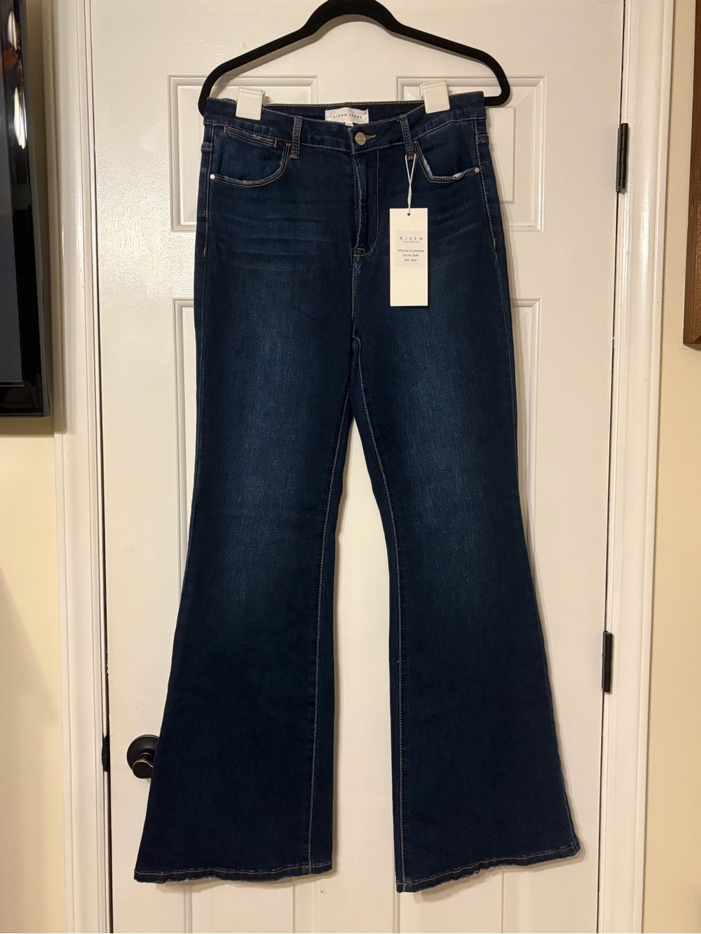 Women's Dark Blue Flare Jeans — Risen Jeans